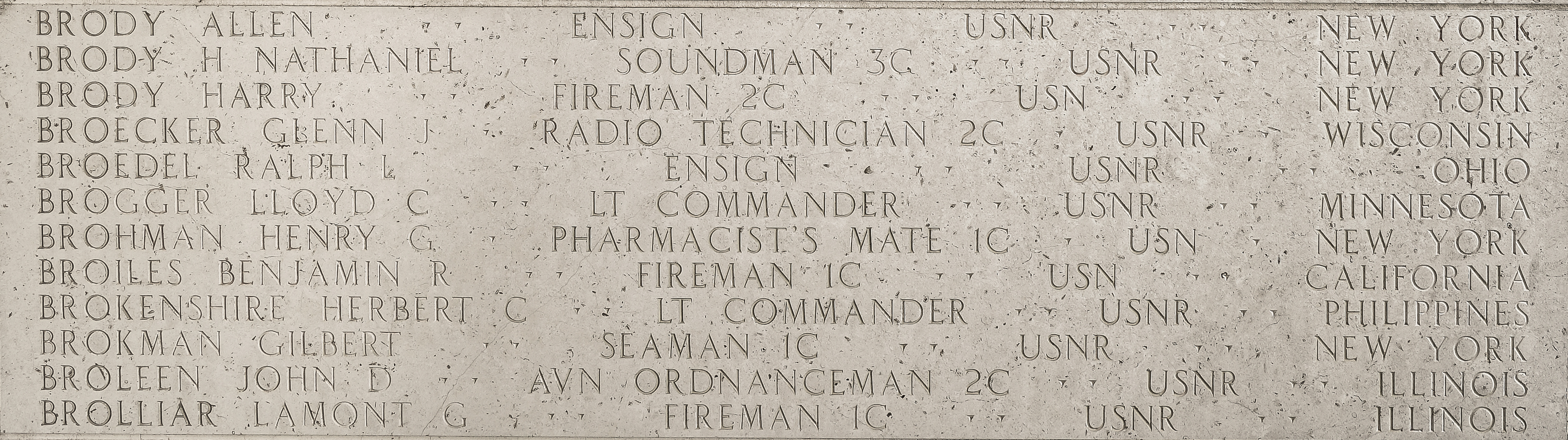 Ralph L. Broedel, Ensign